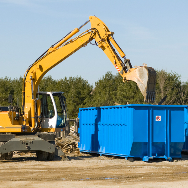 what size residential dumpster rentals are available in Dunleith Illinois